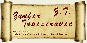 Zamfir Topisirović vizit kartica